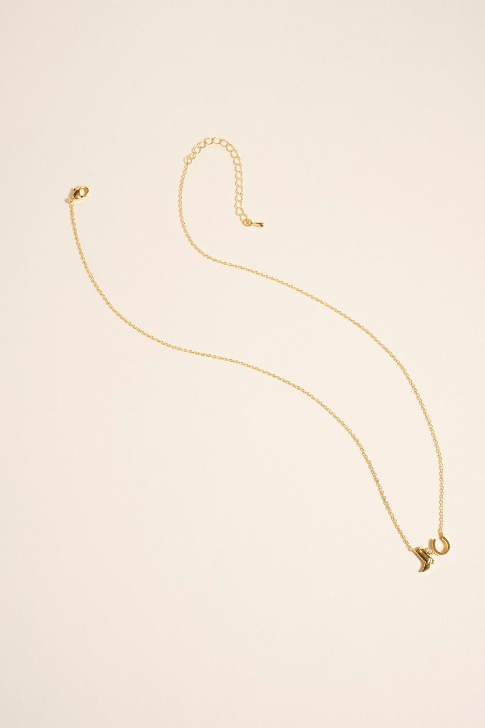 18k Gold Dipped Rodeo Boot Horseshoe Necklace
