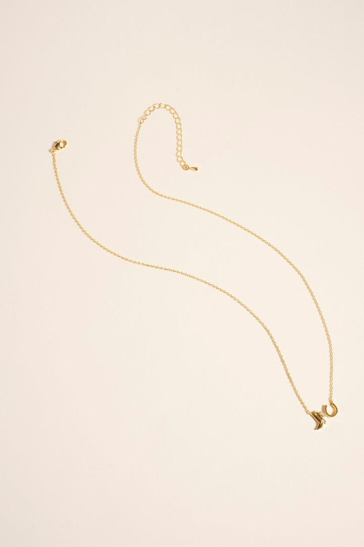 18k Gold Dipped Rodeo Boot Horseshoe Necklace