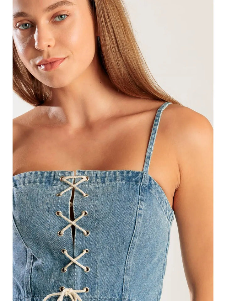 Washed Denim Top