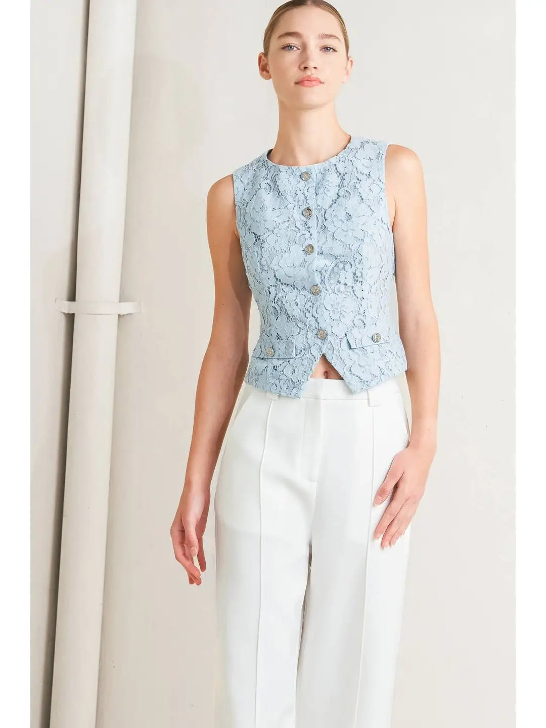 Periwinkle Lace Vest