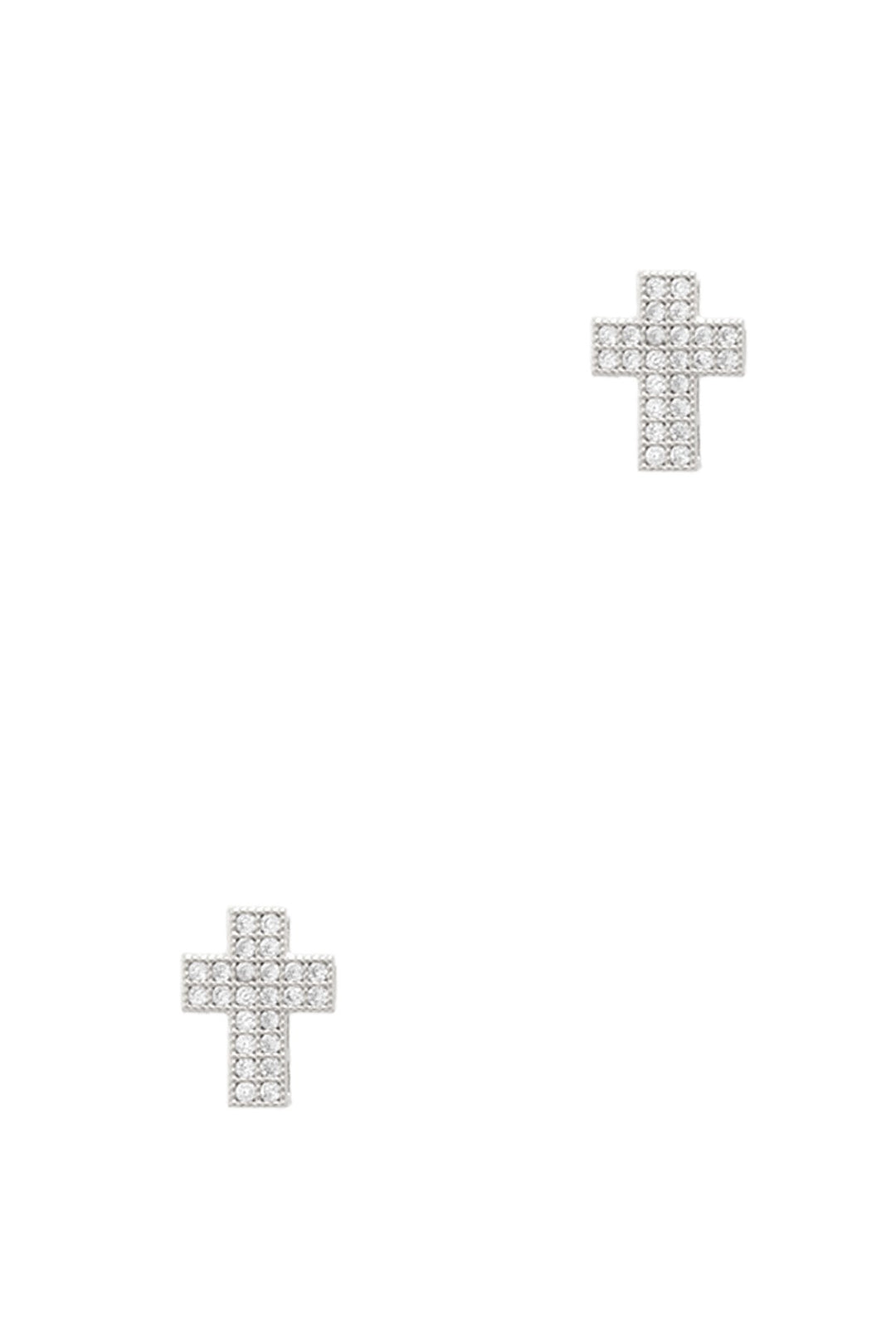 Cubic 3d Cross Stud Earring