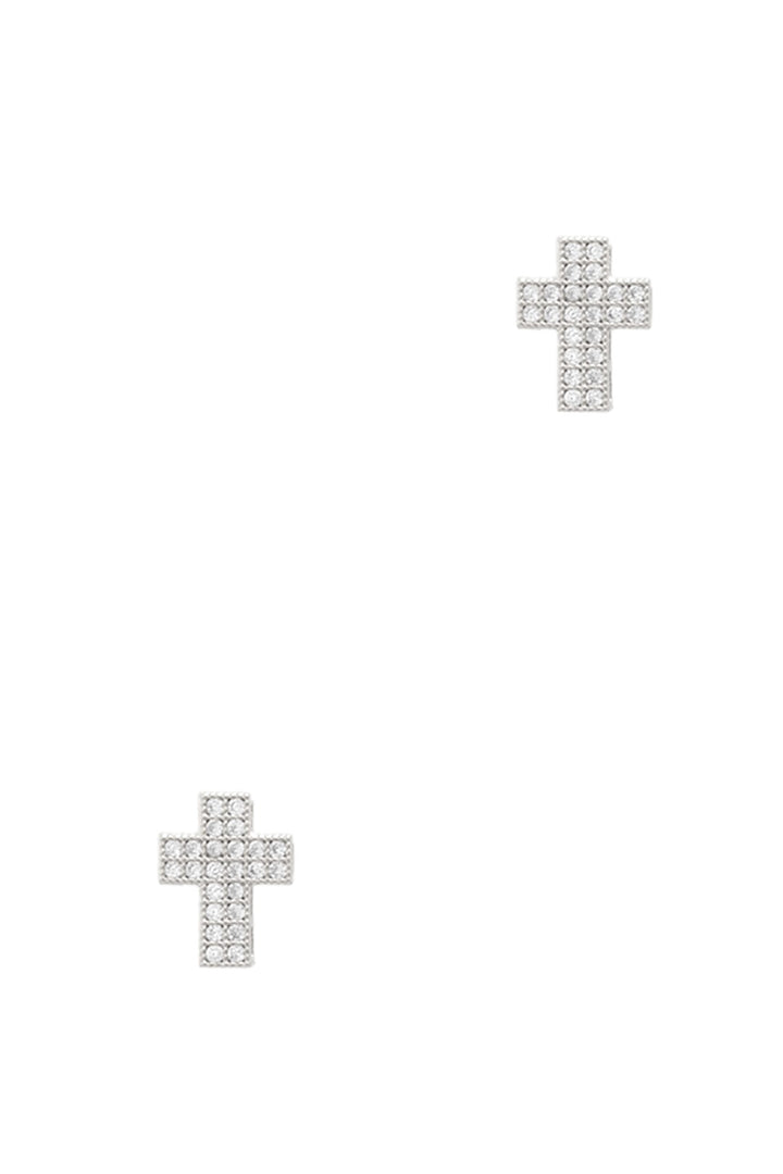 Cubic 3d Cross Stud Earring