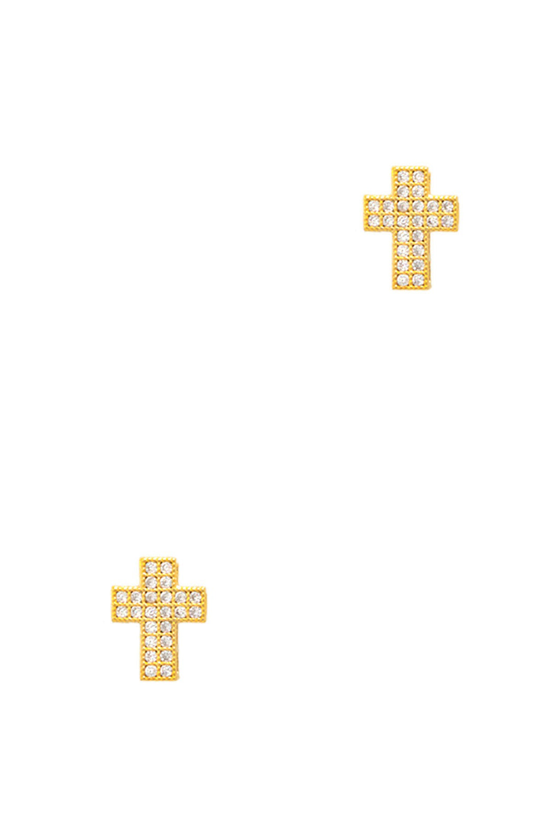Cubic 3d Cross Stud Earring