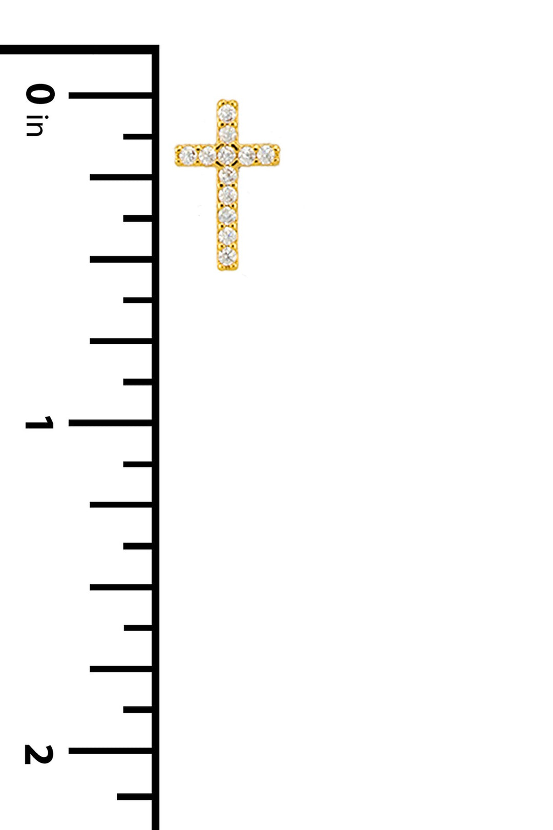 Rhinestone Small Cross Earring