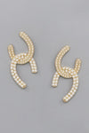 Pearl Embellished Interlocked Earrings