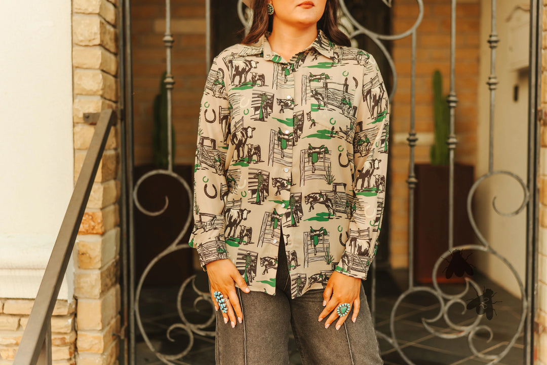 Greener Pastures Button Down