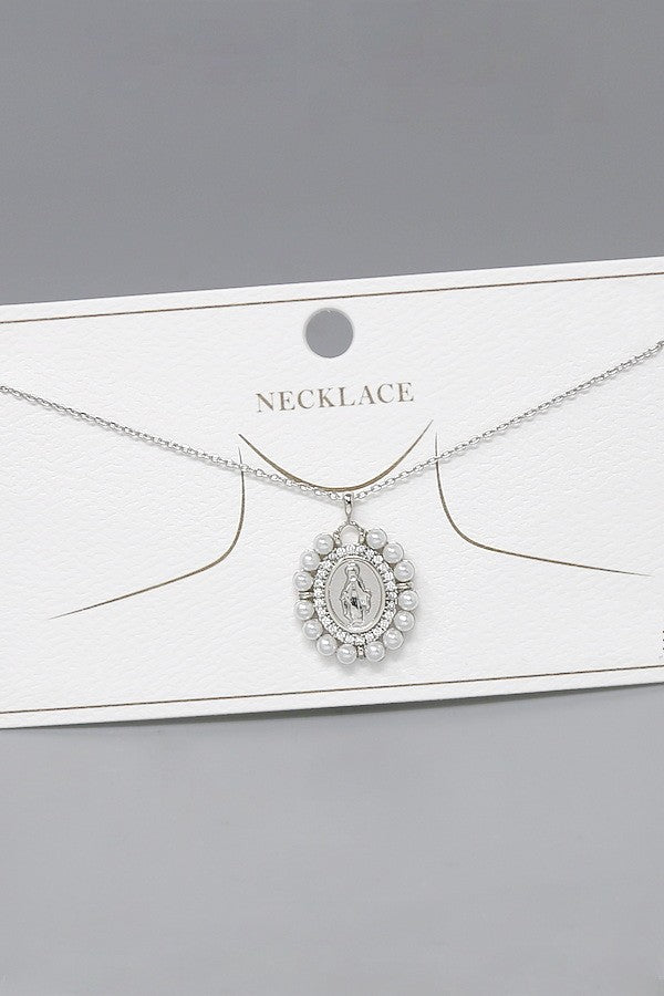 Pearl and Saint Necklace