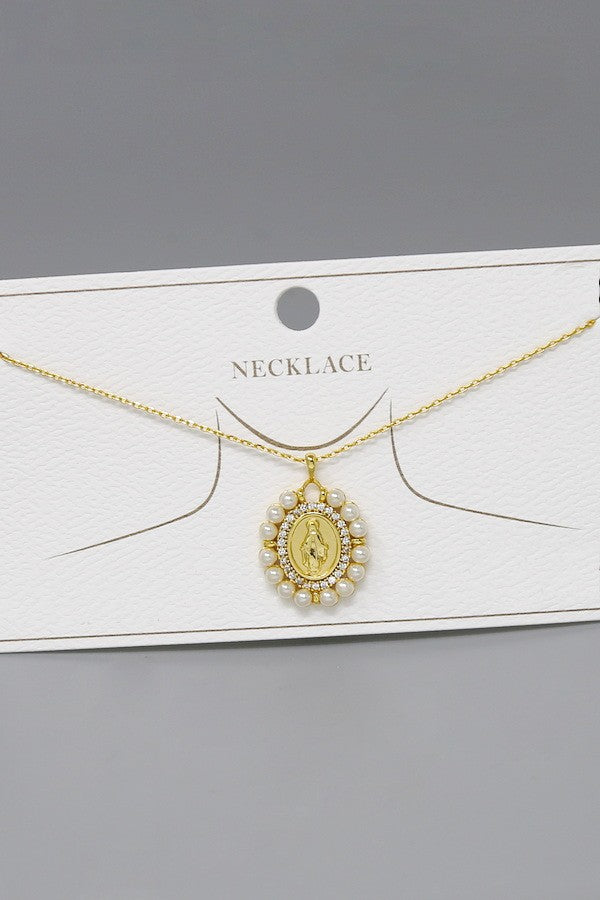 Pearl and Saint Necklace