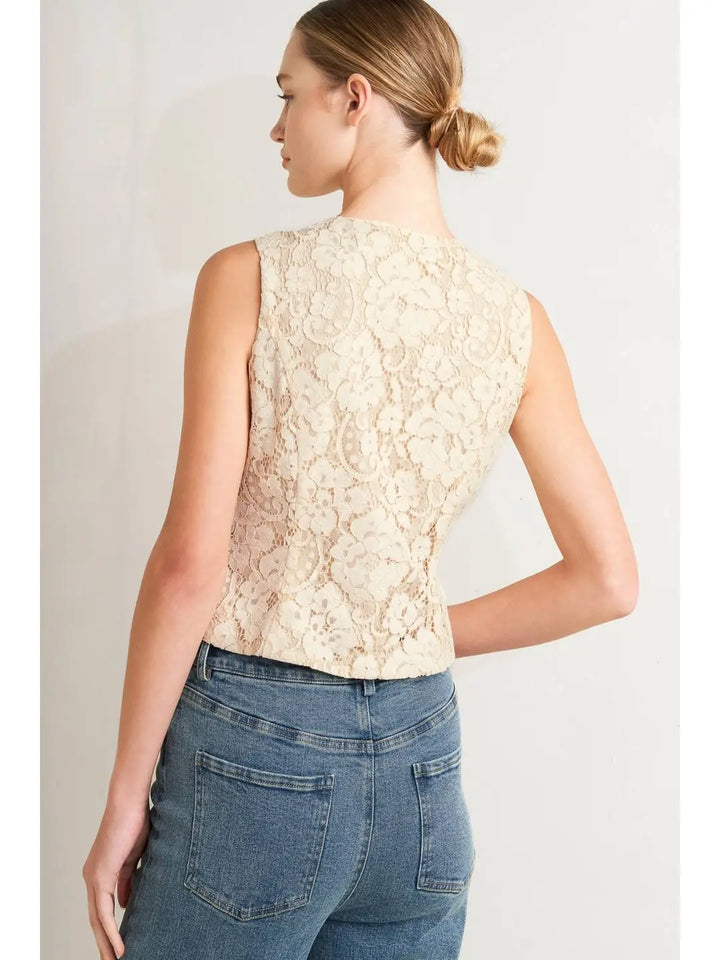 Beige Lace Vest