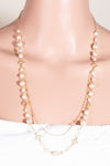 Pearl Station Beaded Long Chain Necklace