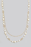 Pearl Station Beaded Long Chain Necklace