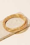 Layered Dainty Metallic Bangle Bracelet Set