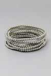 Metal Ball Beaded Stretch Bracelet Set