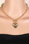 Pavel Love Heart Burst Pendant Chain Necklace