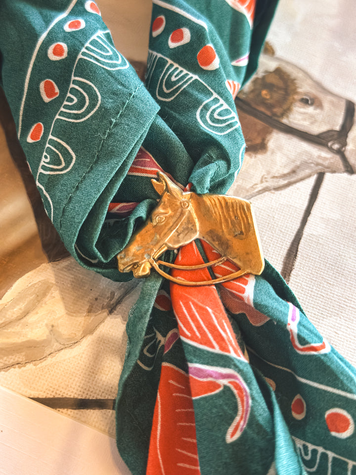 Vintage Horse Head Scarf Slide