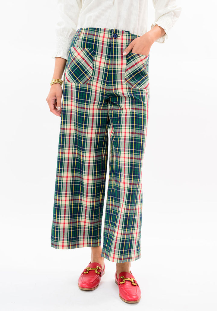 Plaid Patch Pocket Pants by Ivy Jane