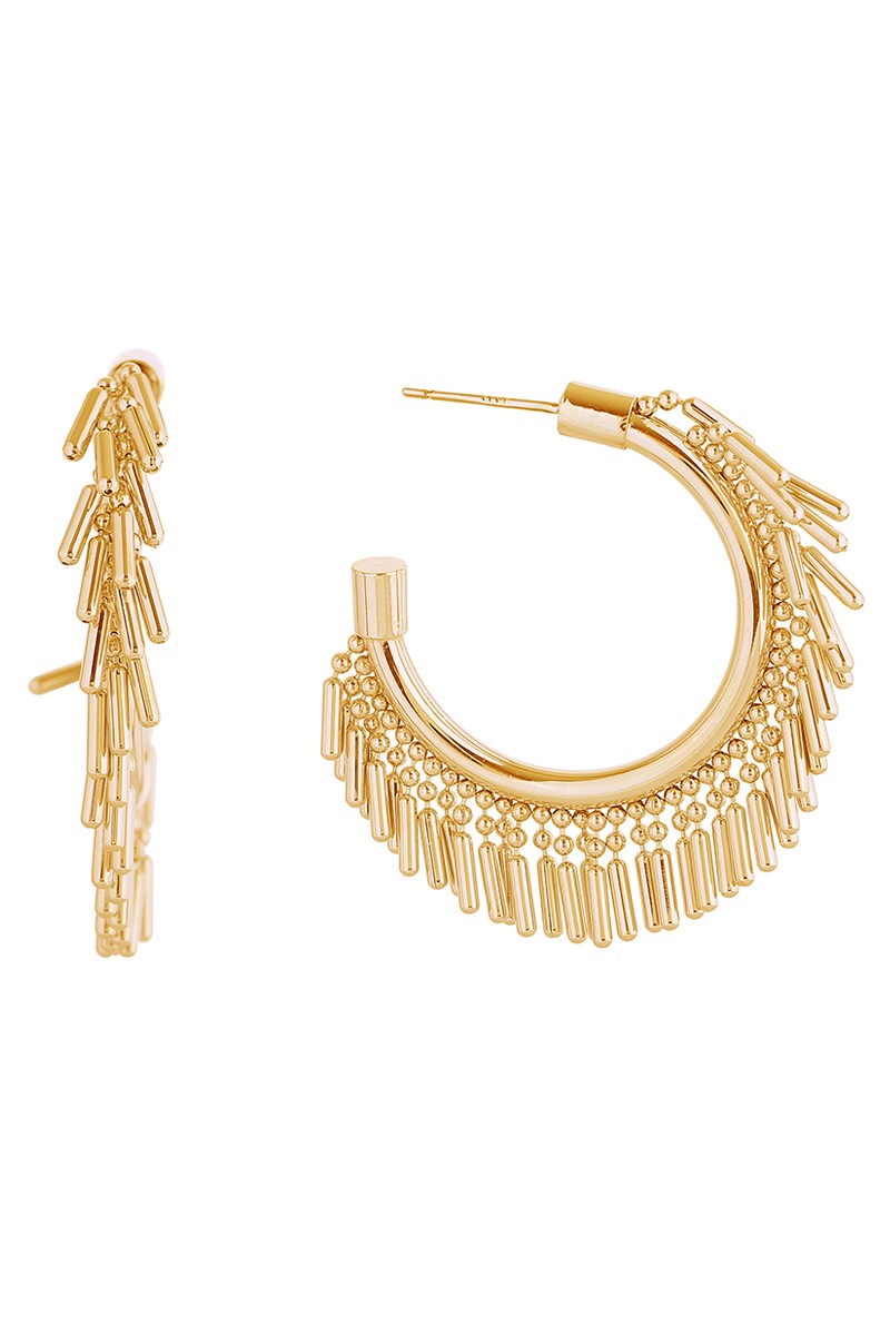 14k Dipped Fringe  Hoop Earrings