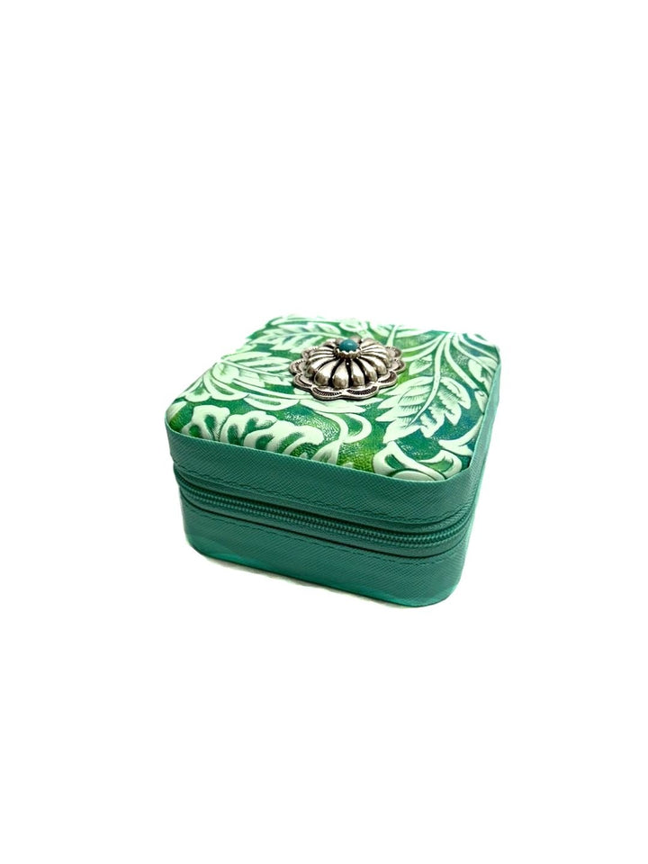Western Turquoise Concho Jewelry Box