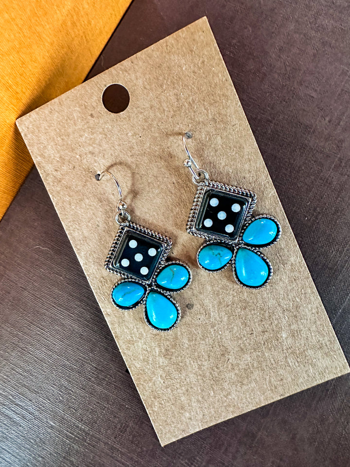 Dice and Turquoise Earrings