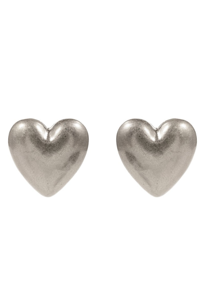 Brushed Heart Earrings