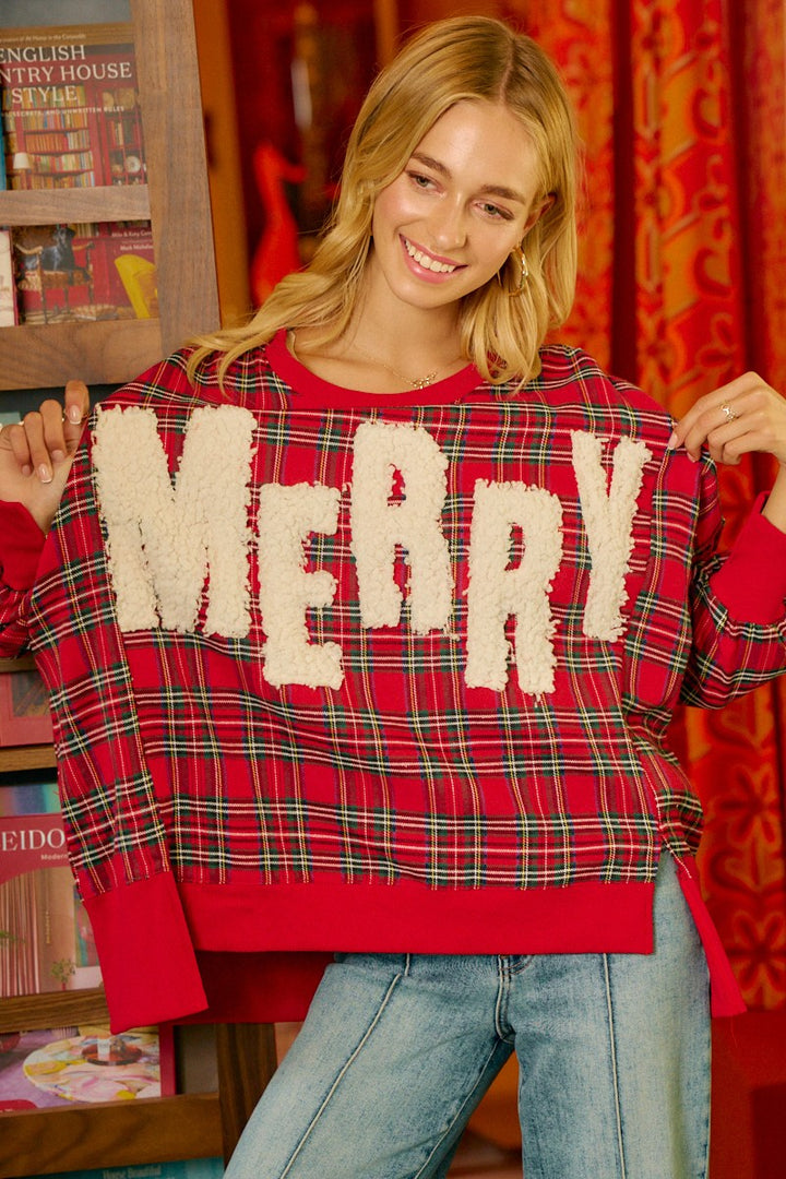 Fluffy Merry Patch Christmas Sweatshirt