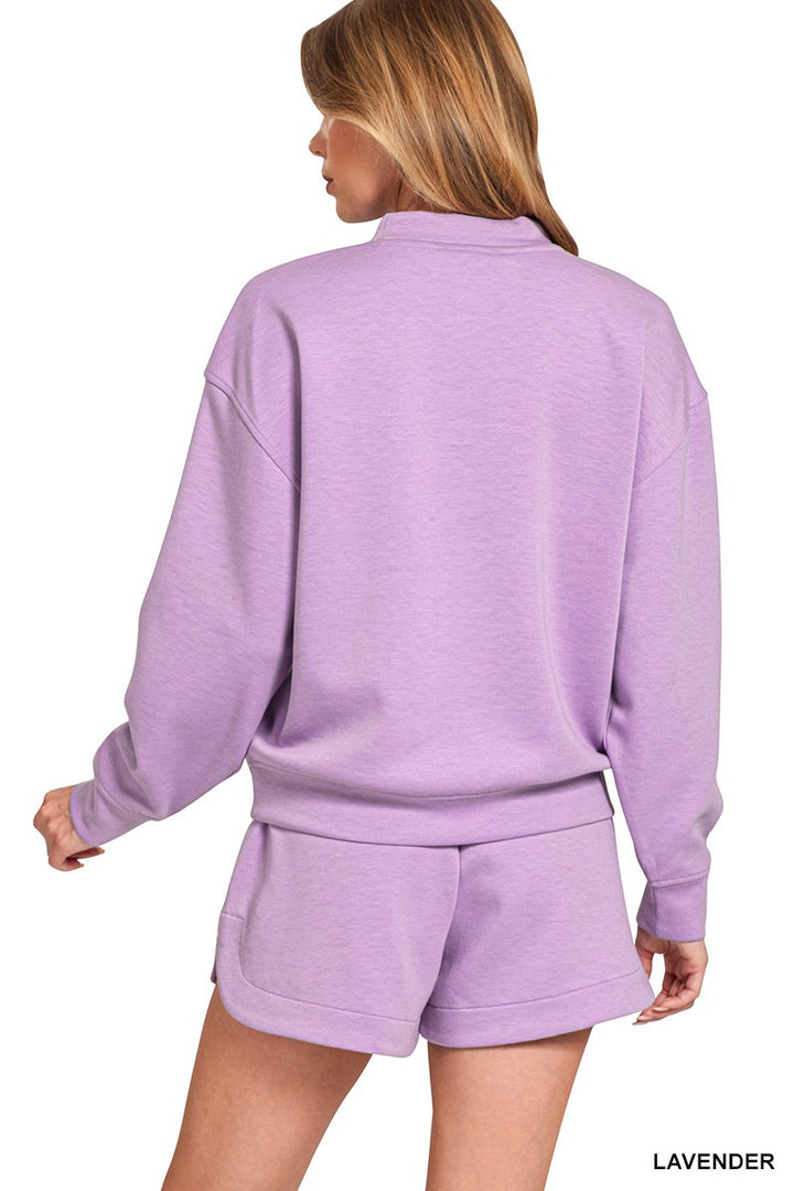 Scuba Pullover & Shorts Set-Lavender