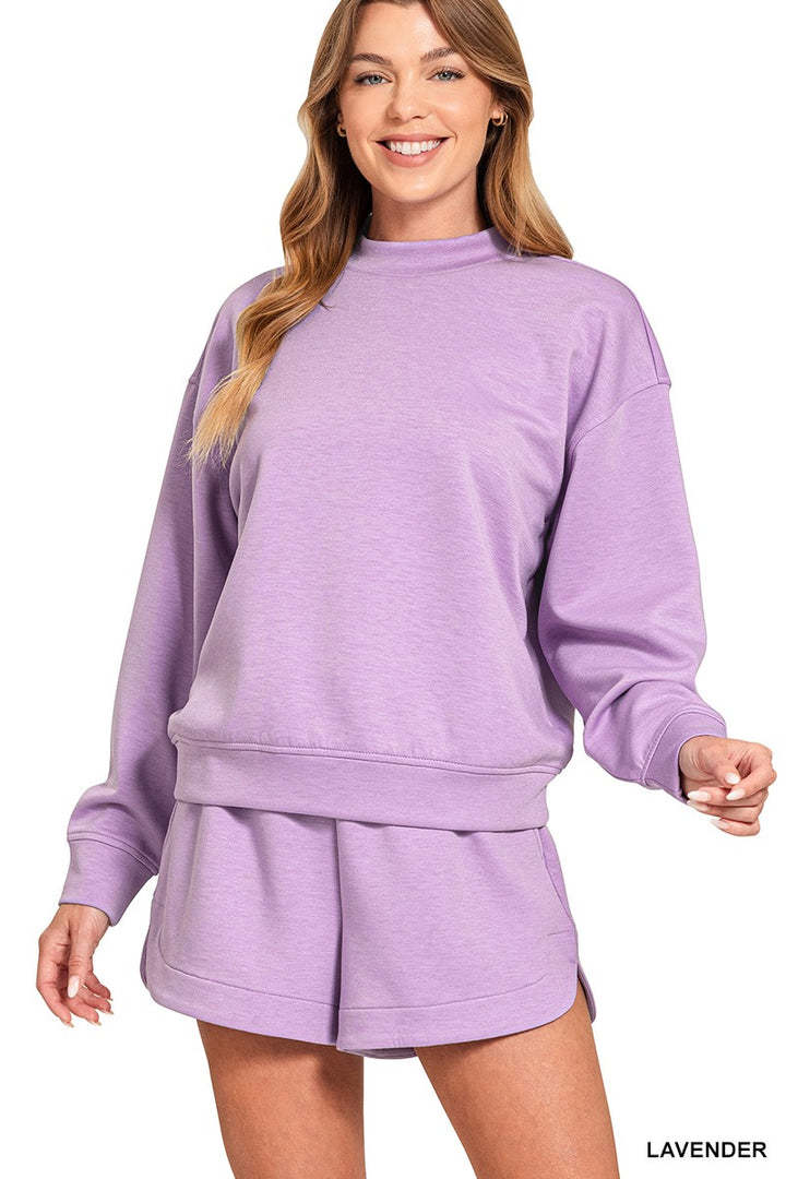 Scuba Pullover & Shorts Set-Lavender