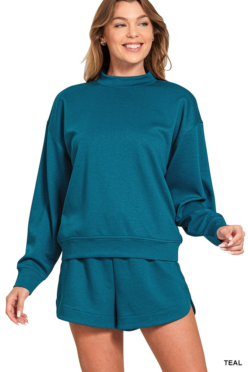 Scuba Pullover & Shorts Set-Teal
