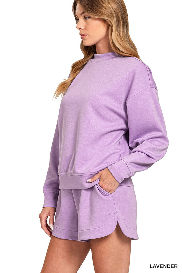 Scuba Pullover & Shorts Set-Lavender