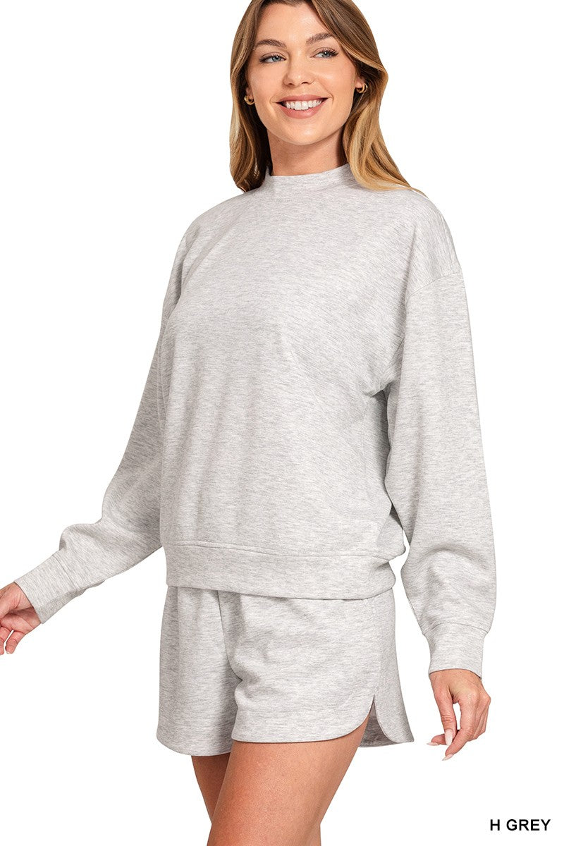 Scuba Pullover & Shorts Set-Heather