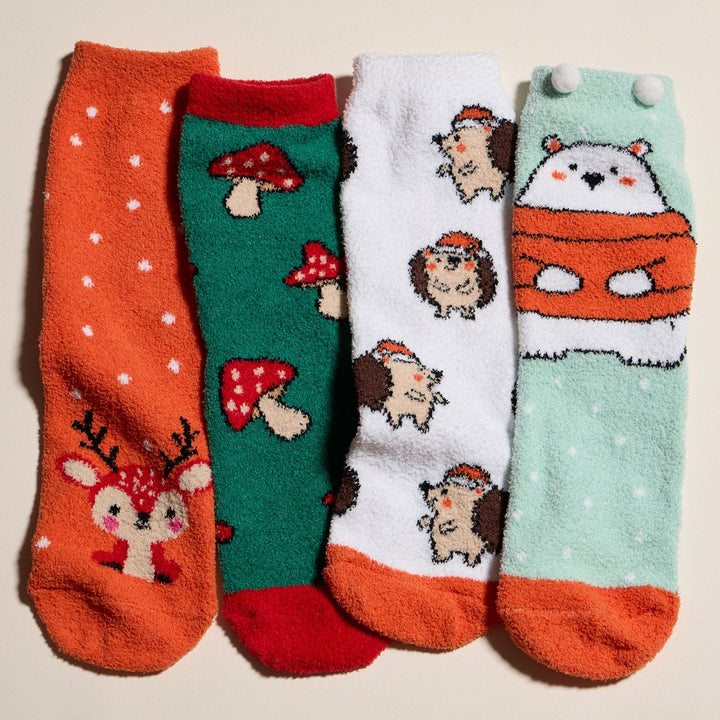 Holiday Animal Cozy Socks Gift Box Set For Christmas Gift