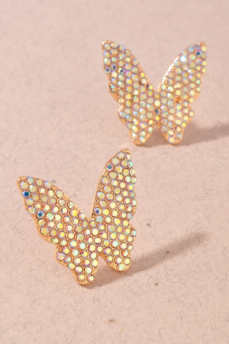 Crystal  Butterfly Stud Earrings