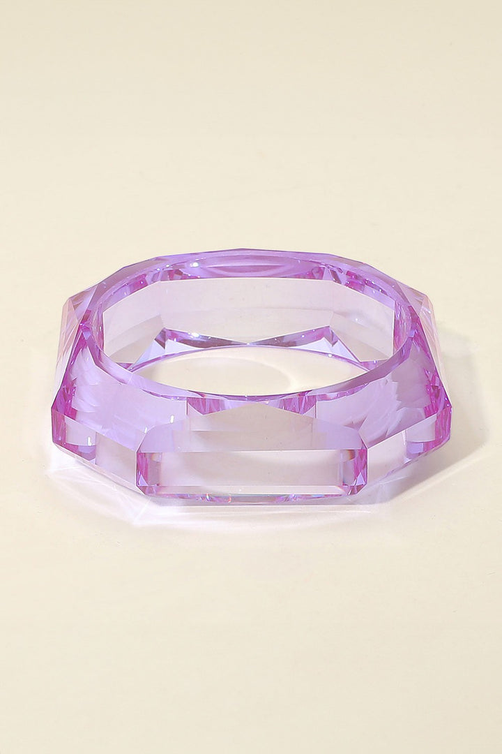 Bold Faceted Geometric Resin Bangle Bracelet