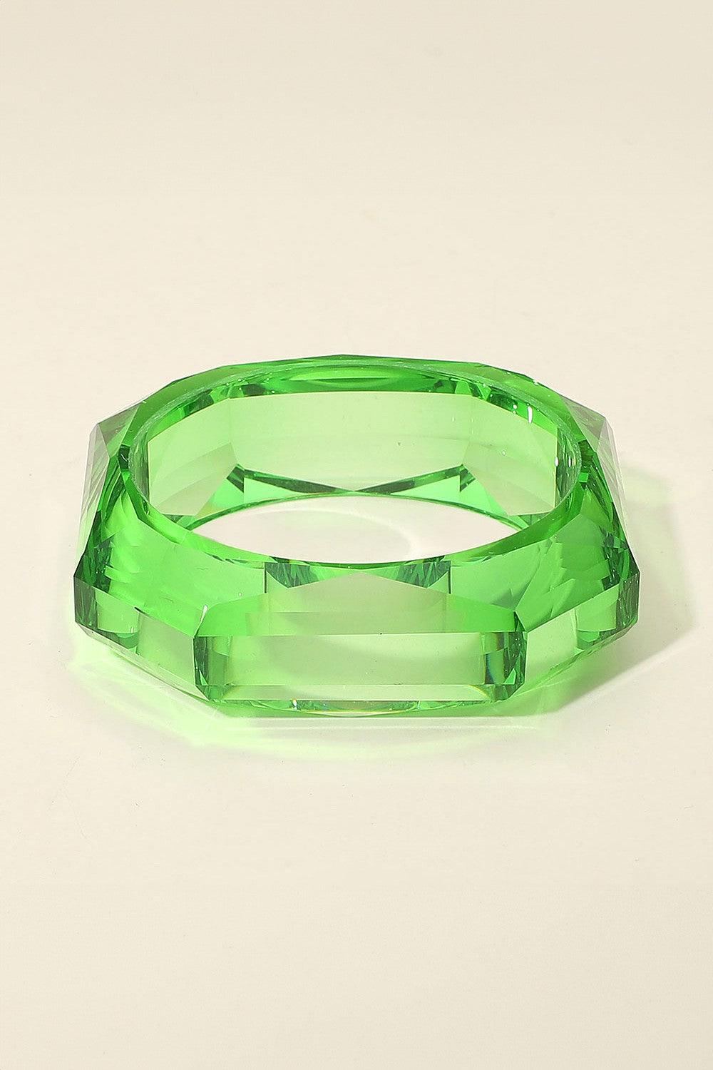 Bold Faceted Geometric Resin Bangle Bracelet