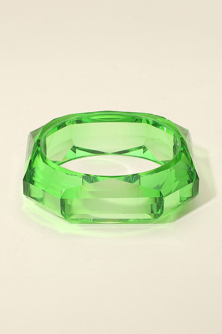 Bold Faceted Geometric Resin Bangle Bracelet