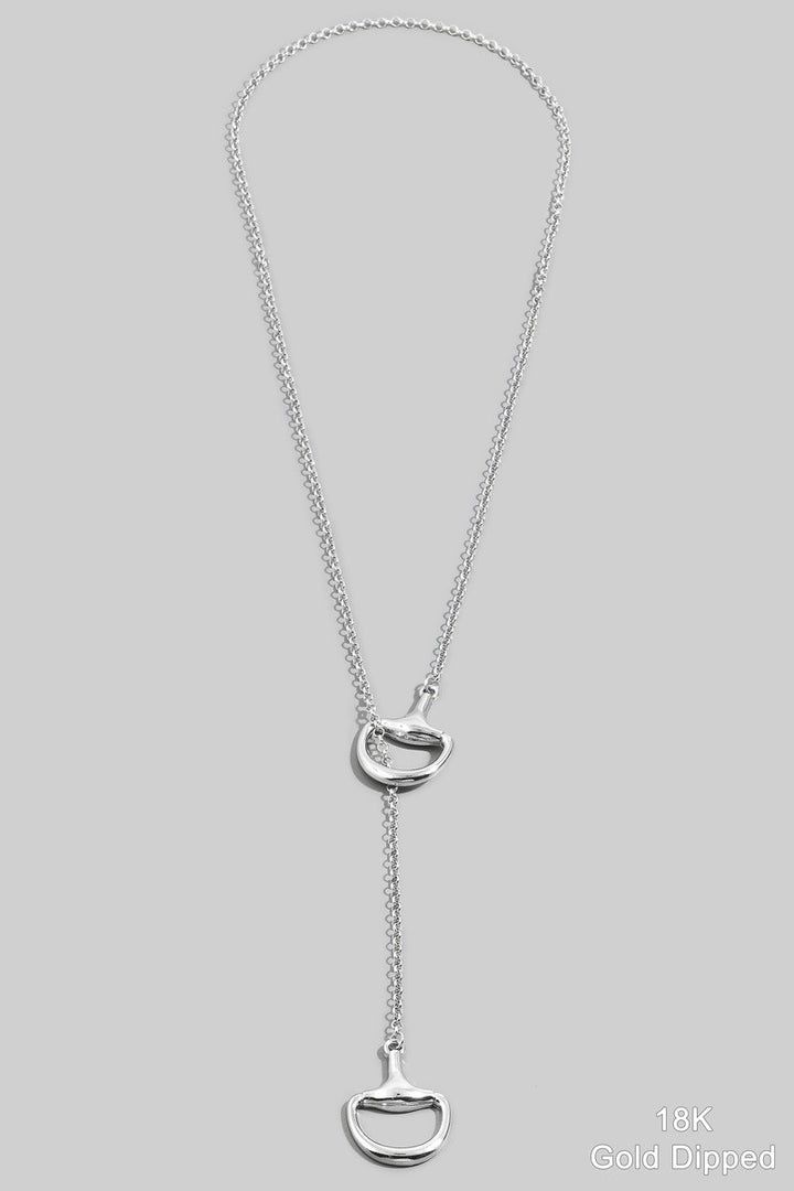 18k Gold Dipped Horse Bit Lariat Necklace