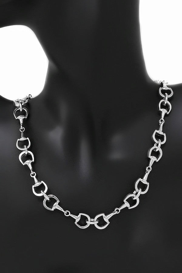 Horsebit Link Gold Dipped Short Necklace