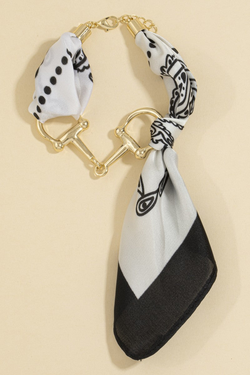 Scarf Wrap Horse Bit Bracelet-Black
