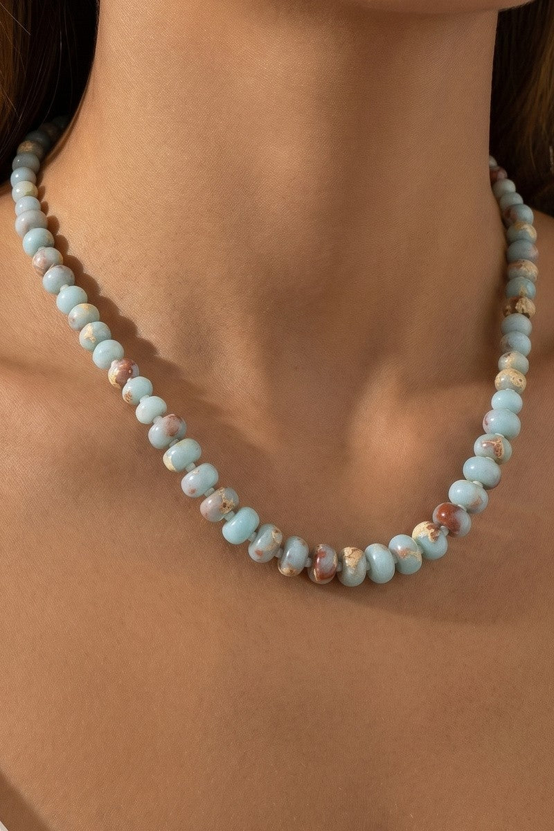 Rondelle Semi Precious Stone Beaded Necklace