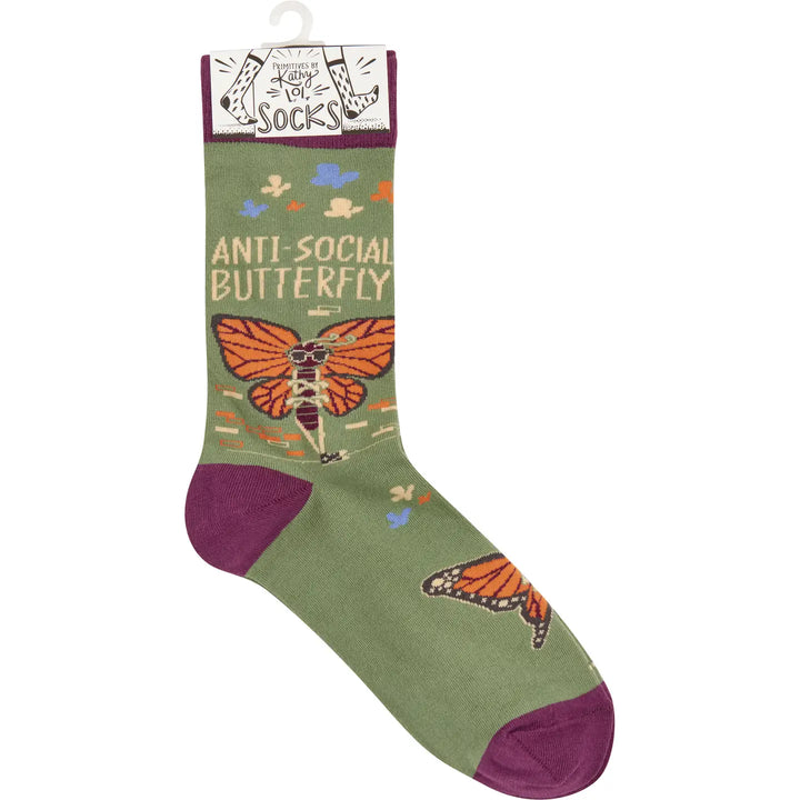 Anti-Social Butterfly Socks