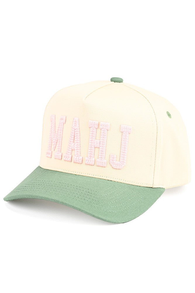 Mahj Letter Embroiderer Trucker Hat-Green