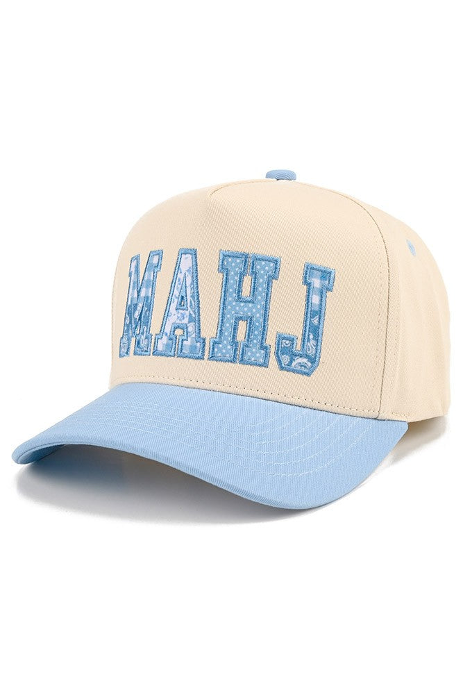 Mahj Embroidered Trucker Hat-Blue