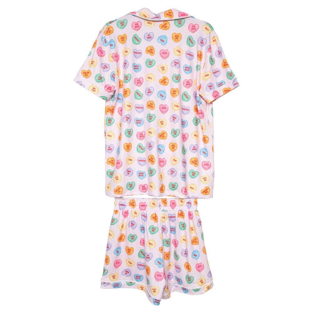 Multicolored Candy Hearts Valentine's Day PJ Sets