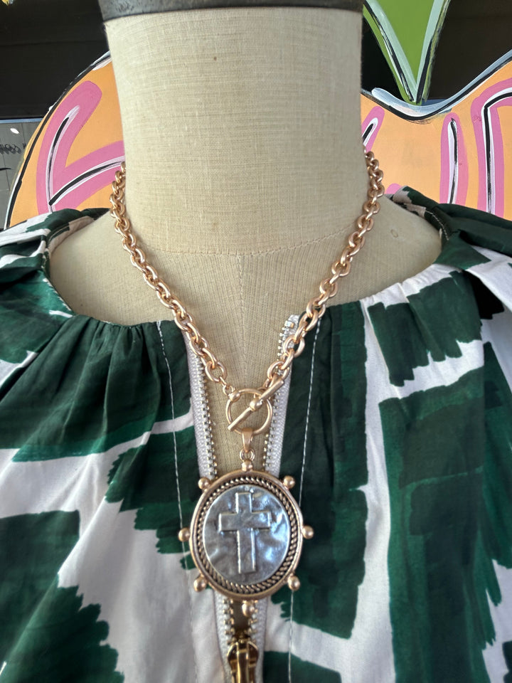 Cross Coin Necklace