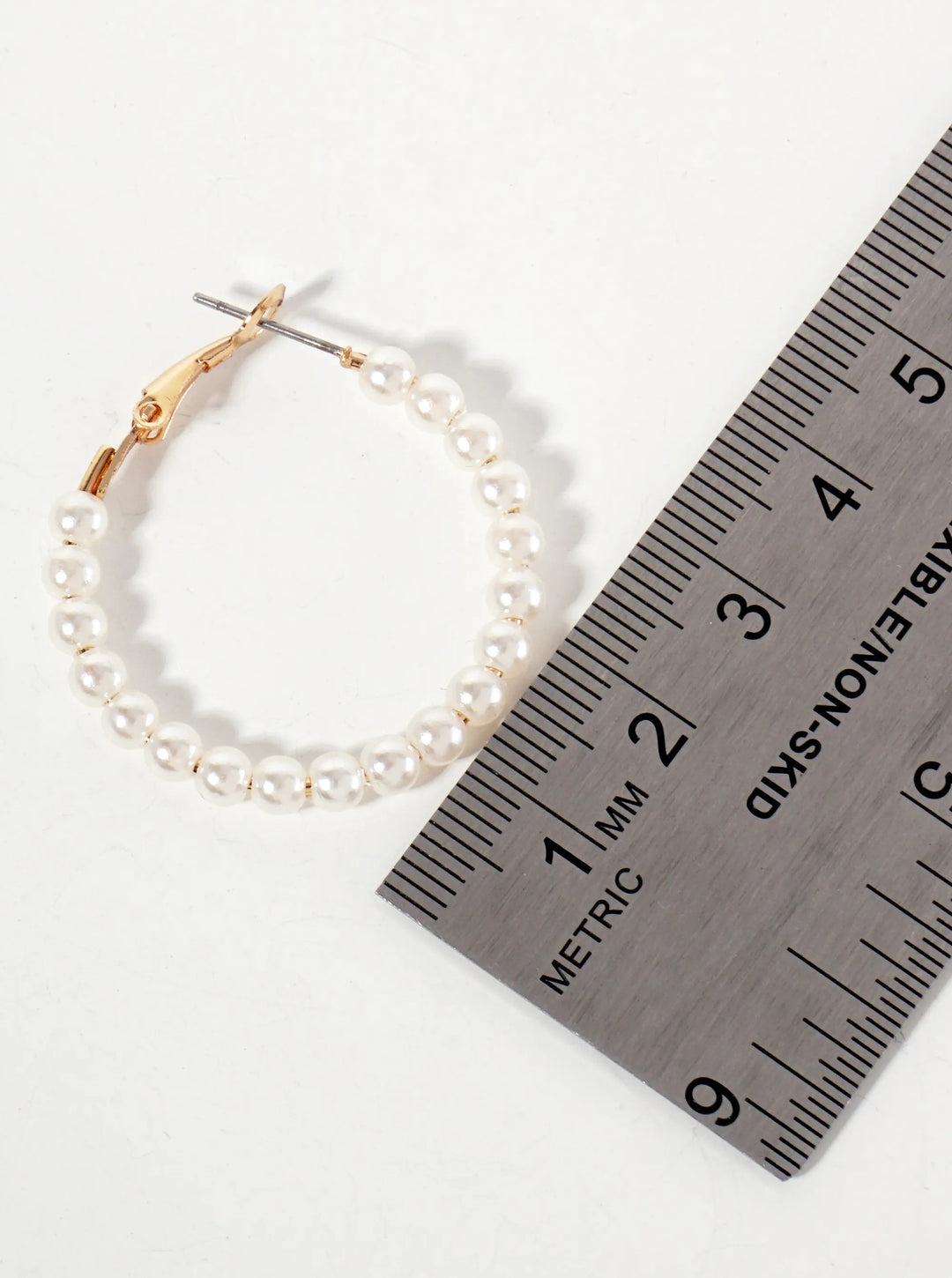 4mm Pearl Latch-back Hoop Earrings