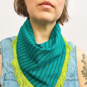 Fringe Bandana-Blue
