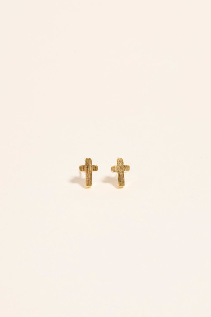 18k Gold Dipped Cross Earrings