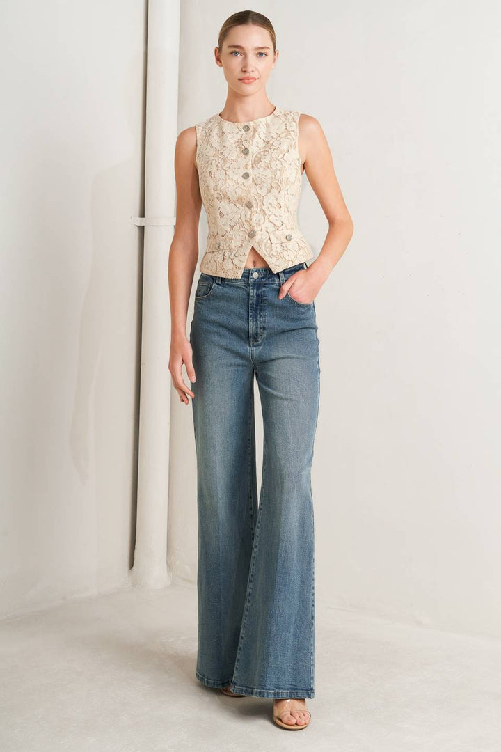 Beige Lace Vest