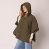 Quilted Wave Pattern olive poncho