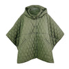 Quilted Wave Pattern olive poncho